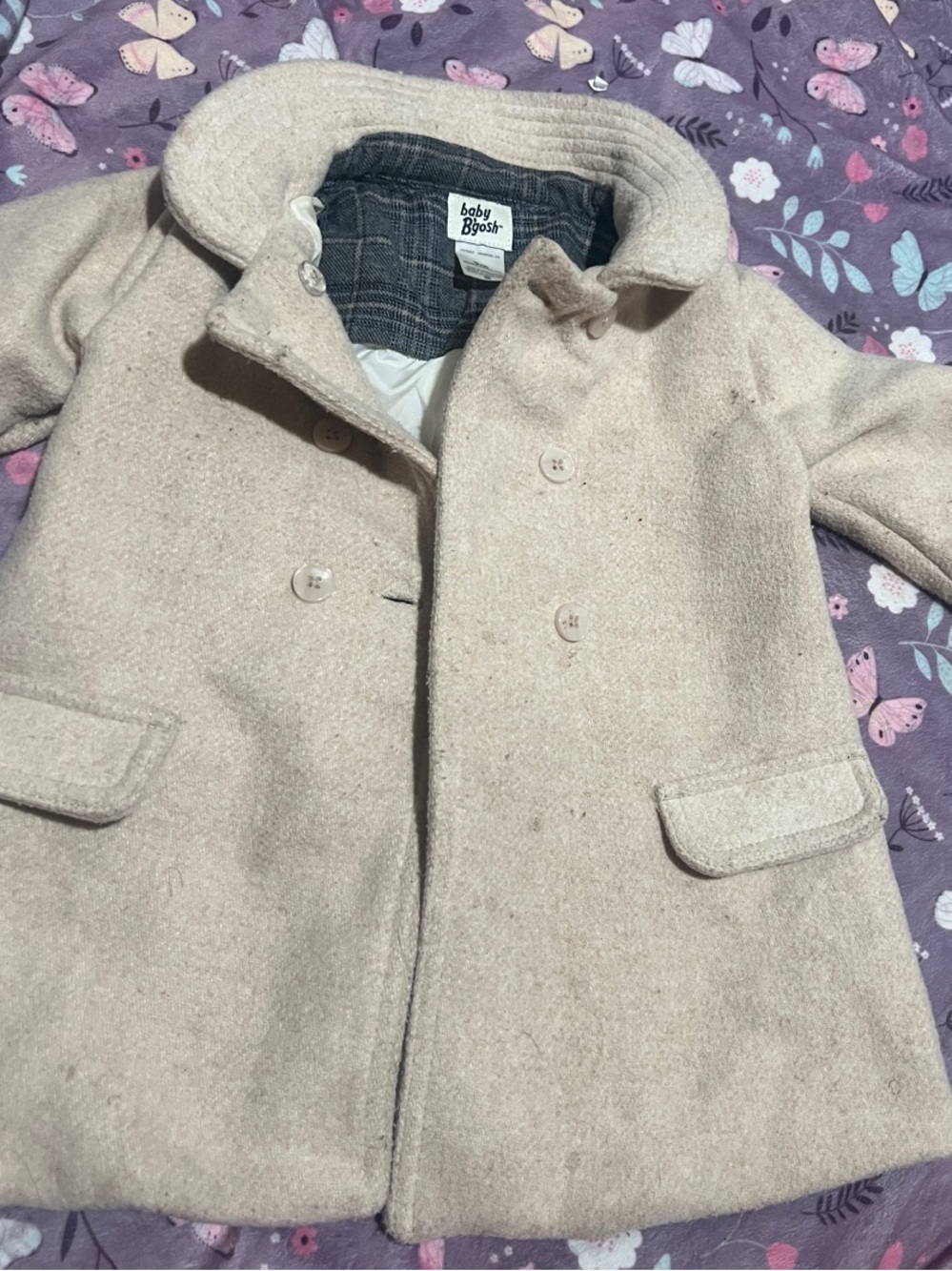 Baby B'gosh Cream Double-Breasted Pea Coat for Kids
